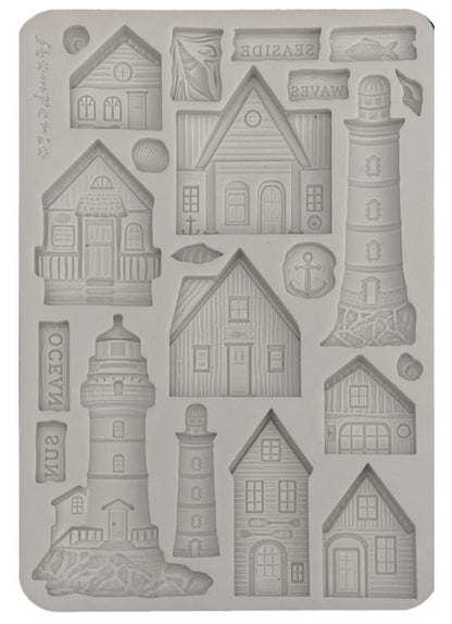 Stamperia - Stampo in silicone A5 Silent Sea Casette e Faro