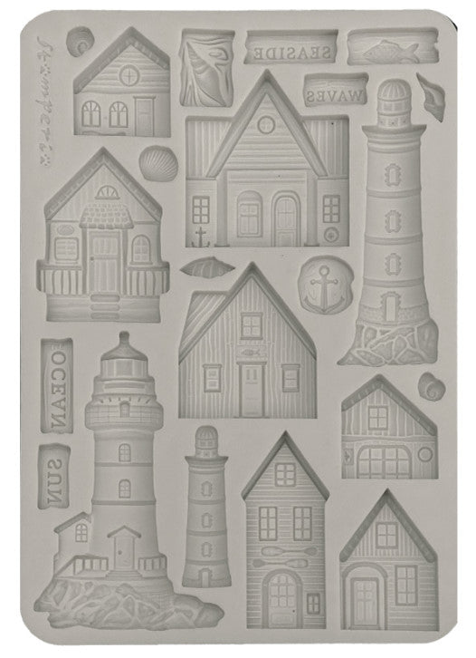 Stamperia - Stampo in silicone A5 Silent Sea Casette e Faro