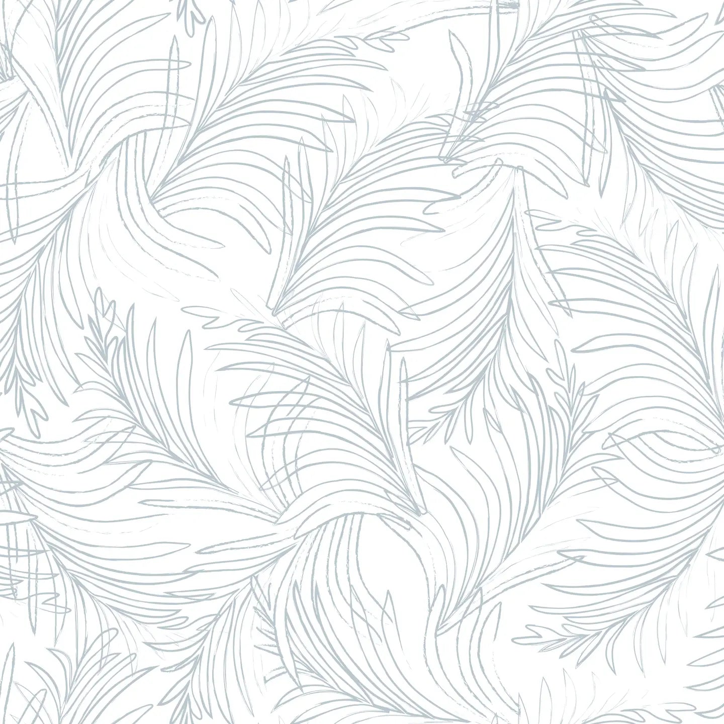 Wallpaper Frosty Fronds Blue (53x100 cm)