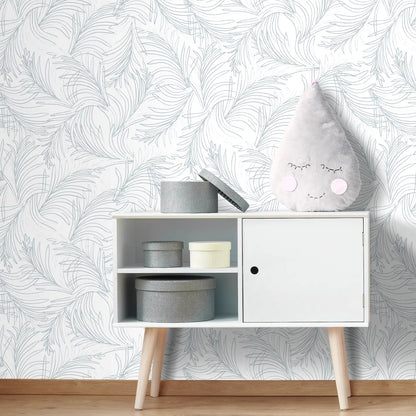 Wallpaper Frosty Fronds Blue (53x100 cm)