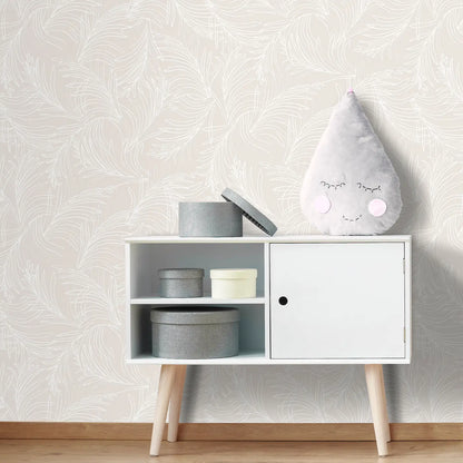 Wallpaper Frosty Fronds Beige (53x100 cm)