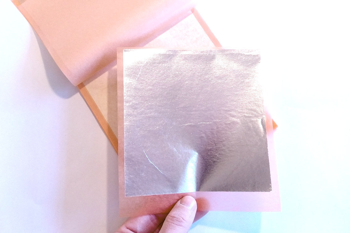 Foglia Argento Imitazione Decalco 14x14 cm Libretto 25 fogli