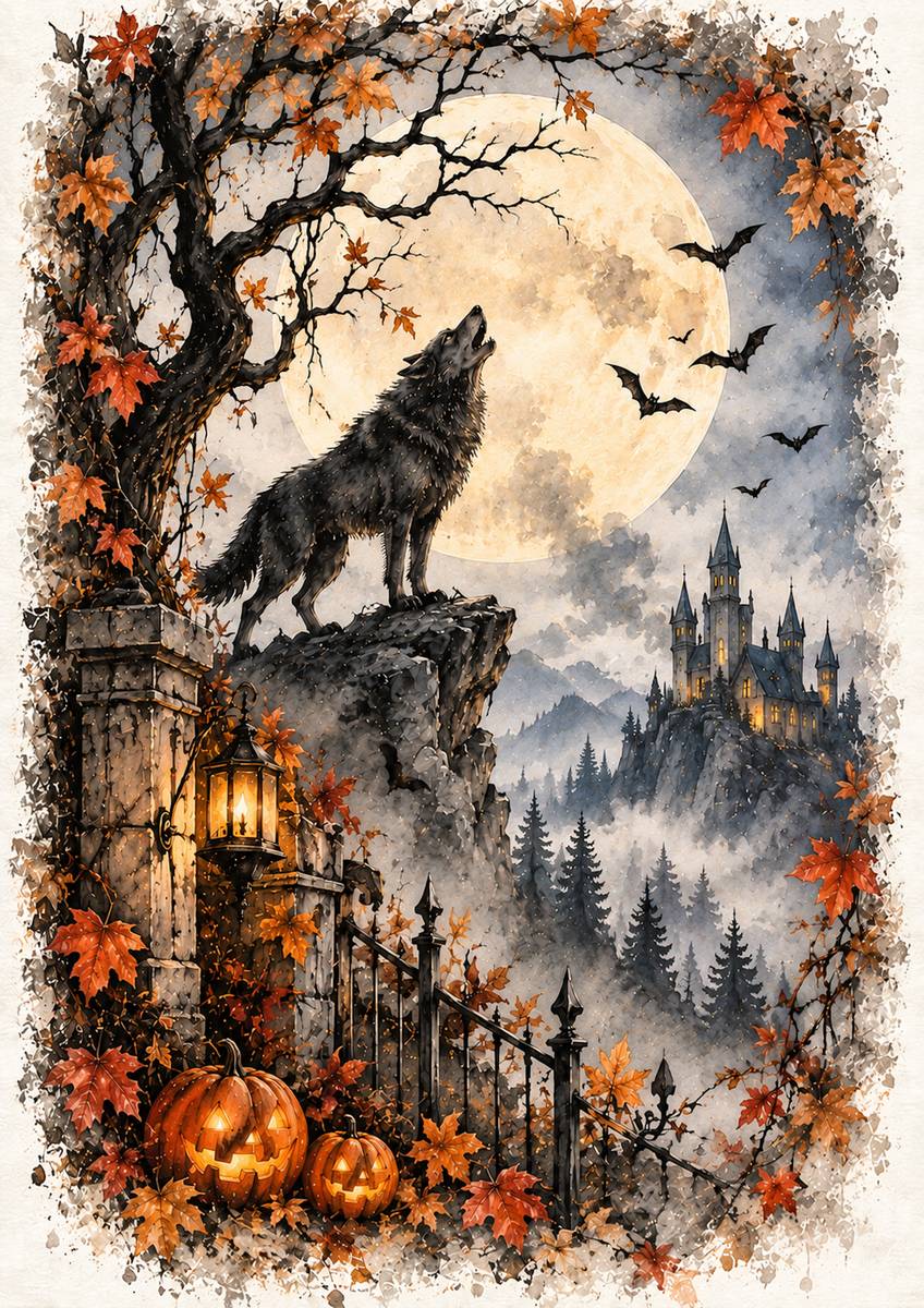 Carta di riso per decoupage Il Lupo e la Luna MyRestyling per decorazione mobili