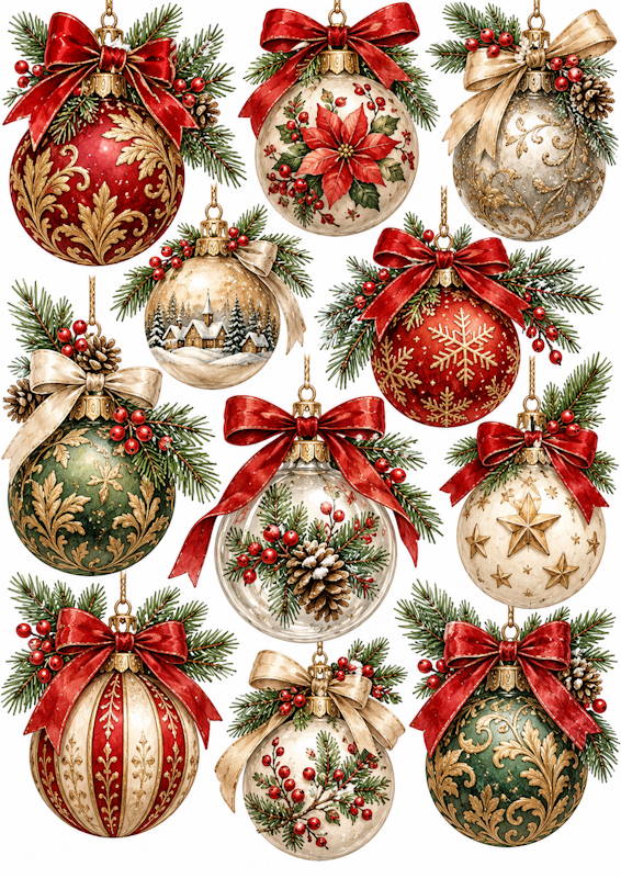 Carta di riso per decoupage Fantasia di Natale 2 MyRestyling per decorazione mobili
