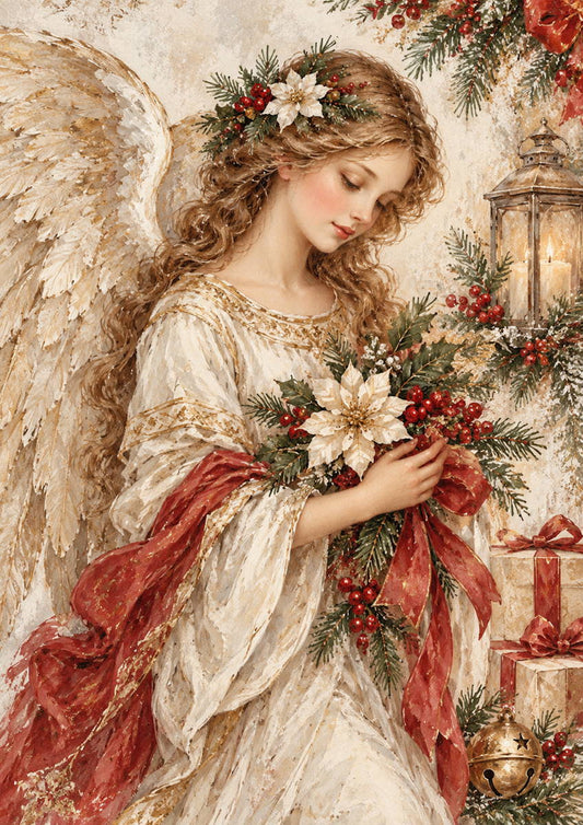 Carta di riso per decoupage Angelo di Natale MyRestyling per decorazione mobili