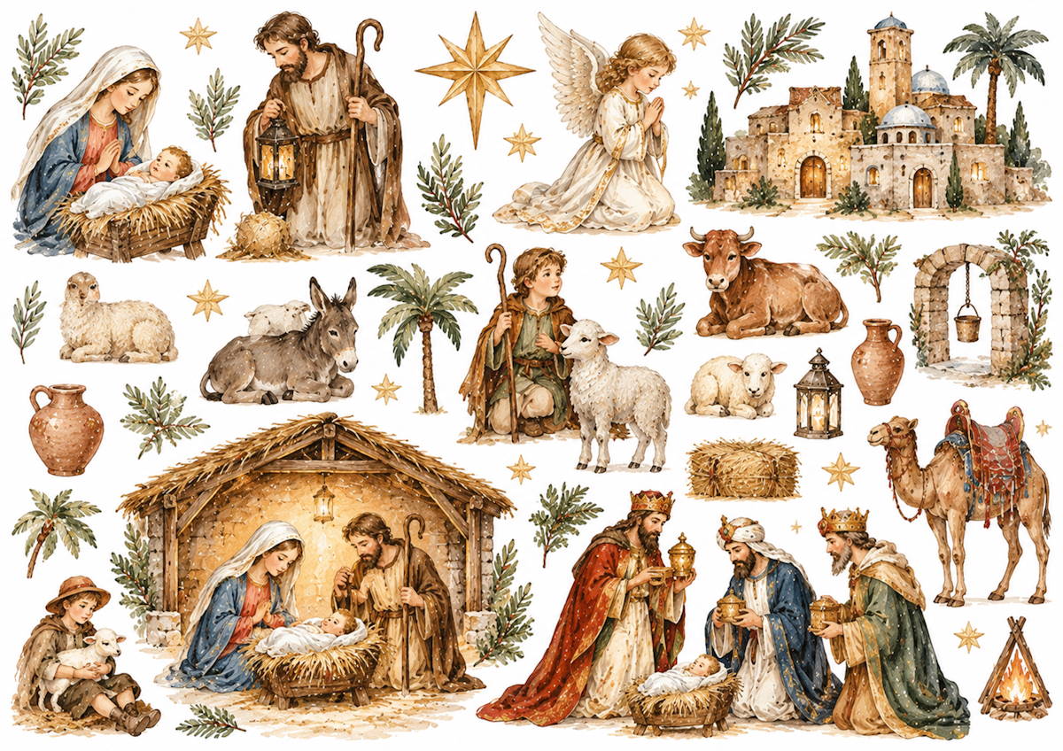 Carta di riso per decoupage Presepe MyRestyling per decorazione mobili