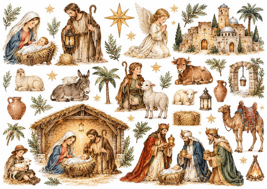 Carta di riso per decoupage Presepe MyRestyling per decorazione mobili