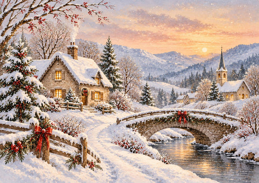 Carta di riso per decoupage Paesaggio innevato MyRestyling per decorazione mobili