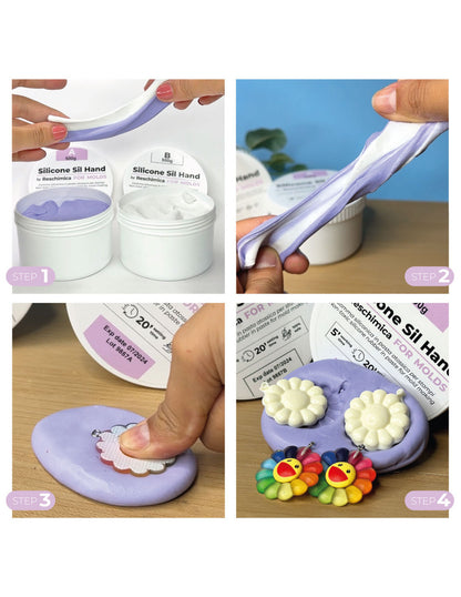 Reschimica - Sil Hand - Gomma siliconica in pasta 1:1 - 500g (250g A + 250g B)