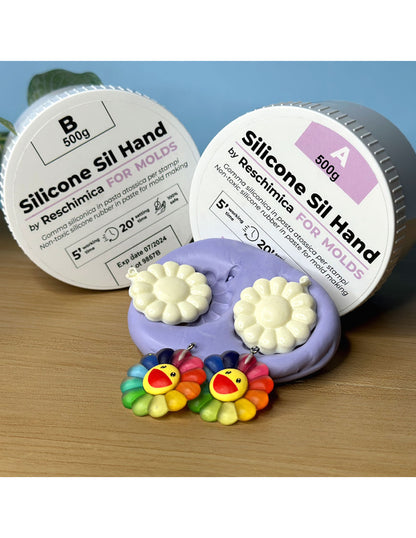 Reschimica - Sil Hand - Gomma siliconica in pasta 1:1 - 500g (250g A + 250g B)