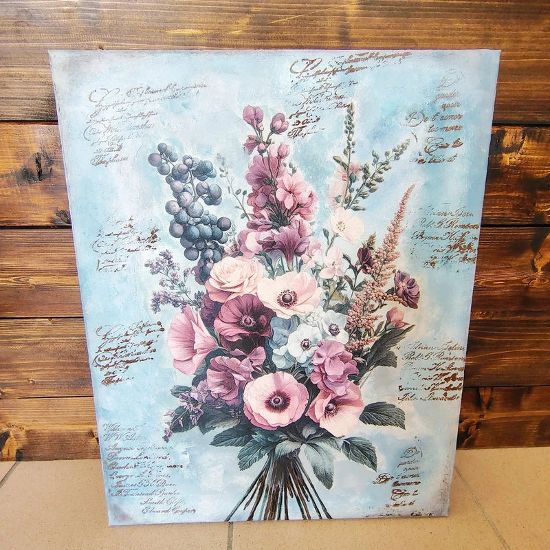 Canvas Shabby Flowers 40cm x 50cm