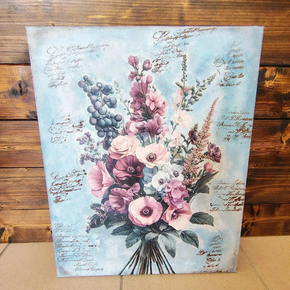 Canvas Shabby Flowers 40cm x 50cm