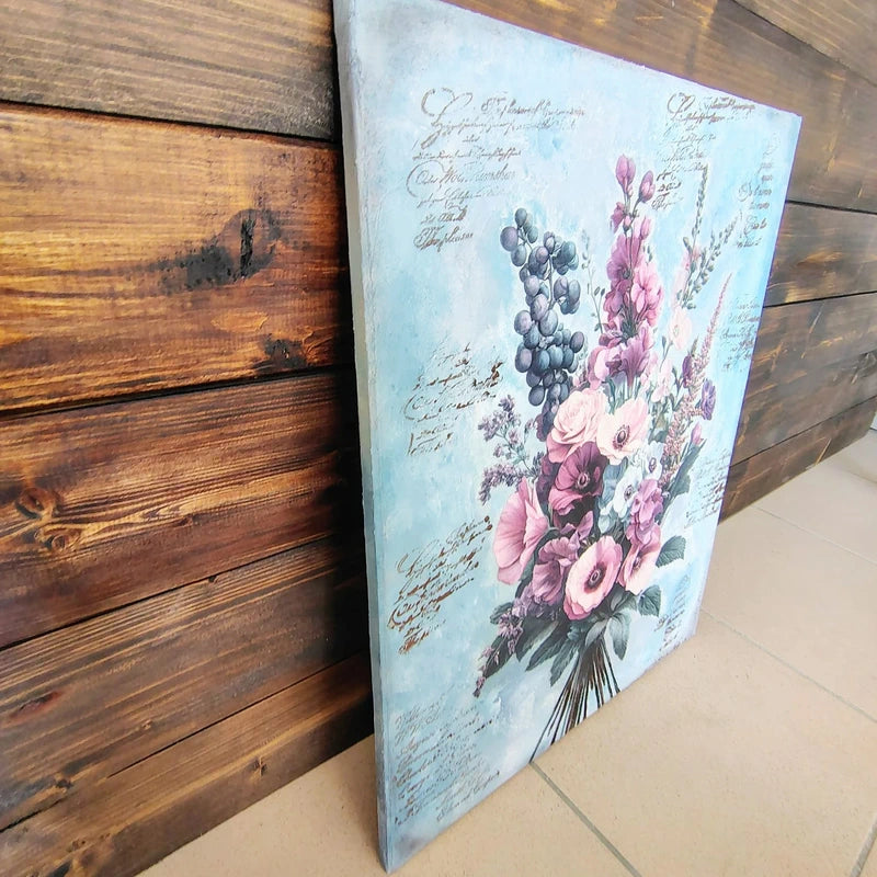 Canvas Shabby Flowers 40cm x 50cm