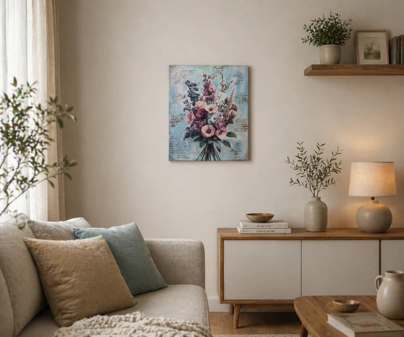 Canvas Shabby Flowers 40cm x 50cm