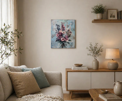 Canvas Shabby Flowers 40cm x 50cm