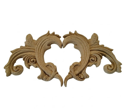 Fregio fatto a mano Cuore Spezzato (2 pezzi 6x6,5 cm cad.)