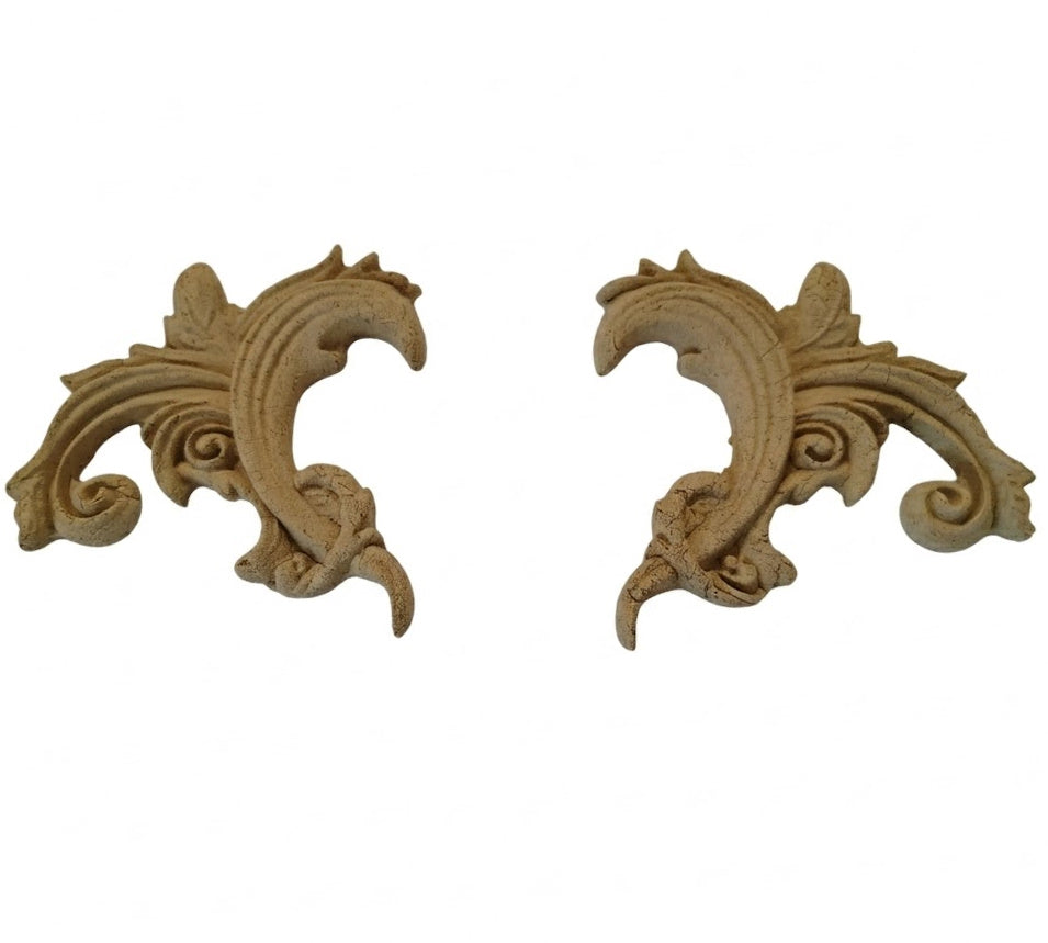 Fregio fatto a mano Cuore Spezzato (2 pezzi 6x6,5 cm cad.)
