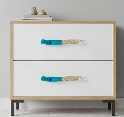 Coppia di Maniglie Ocean Wave - Artigianali in Resina Epossidica