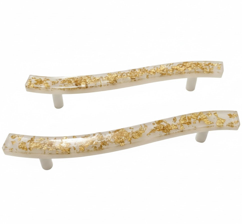 Coppia di Maniglie Gold Pearl - Artigianali in Resina Epossidica