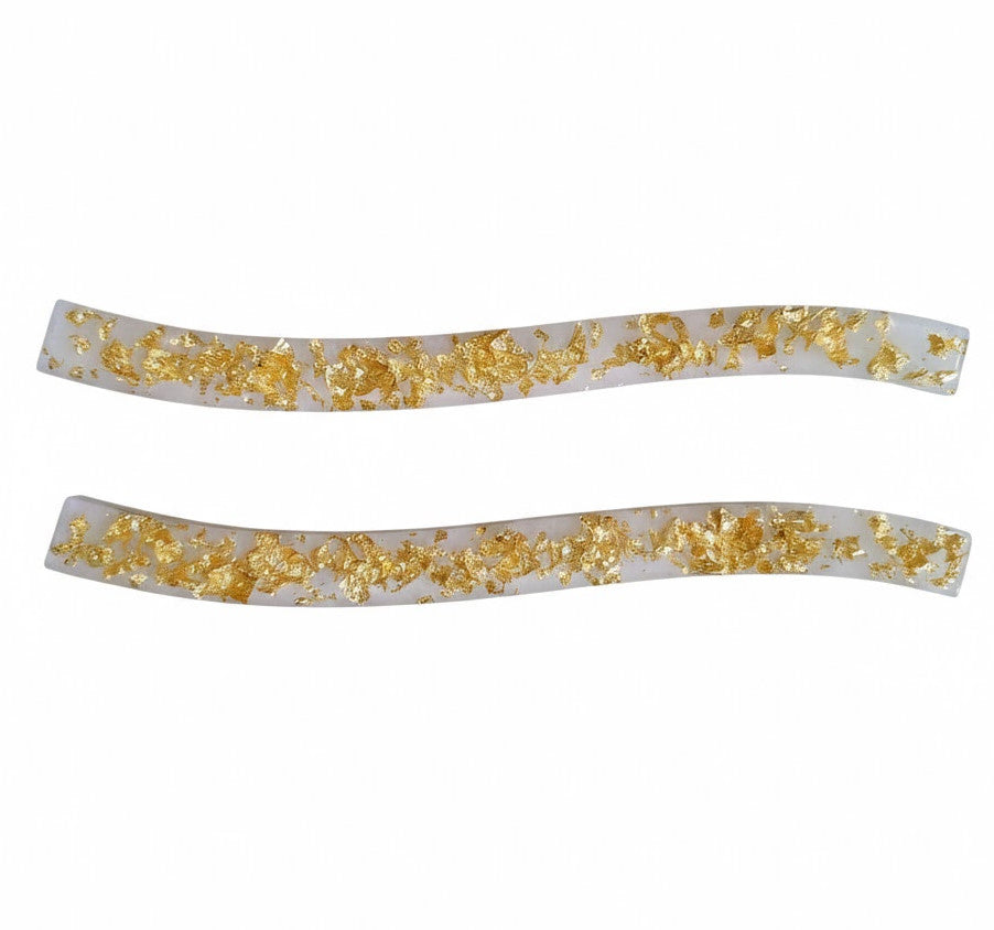Coppia di Maniglie Gold Pearl - Artigianali in Resina Epossidica