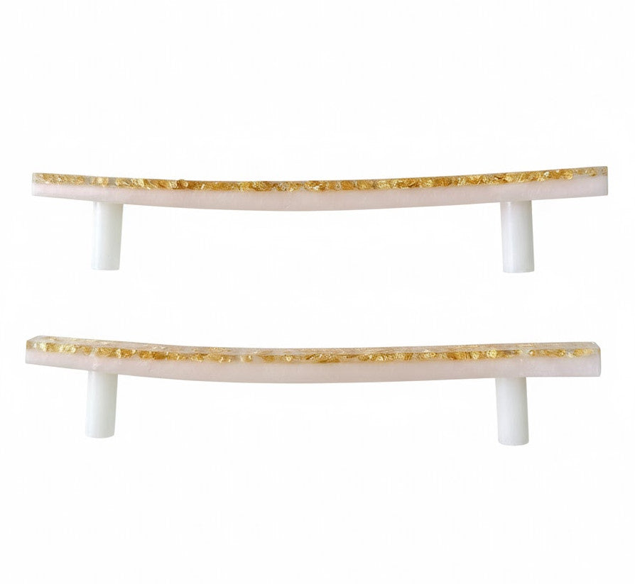 Coppia di Maniglie Gold Pearl - Artigianali in Resina Epossidica