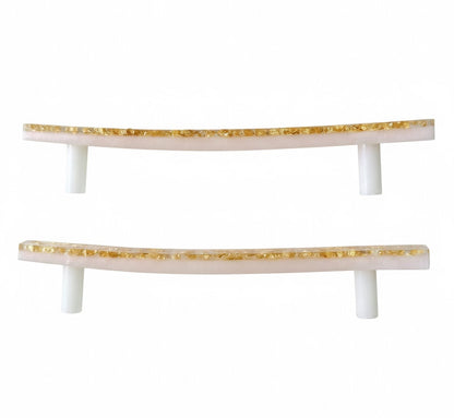 Coppia di Maniglie Gold Pearl - Artigianali in Resina Epossidica