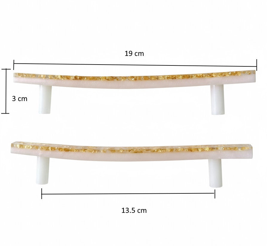 Coppia di Maniglie Gold Pearl - Artigianali in Resina Epossidica