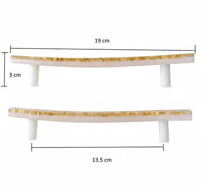 Coppia di Maniglie Gold Pearl - Artigianali in Resina Epossidica