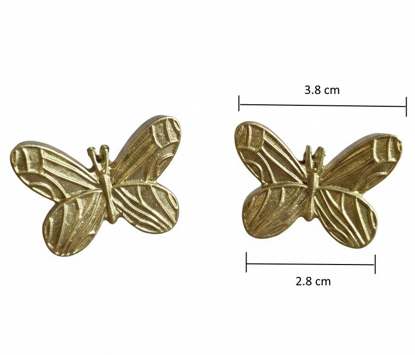 Coppia di Pomelli Butterfly - Artigianali in Resina Poliuretanica, Dipinti a Mano