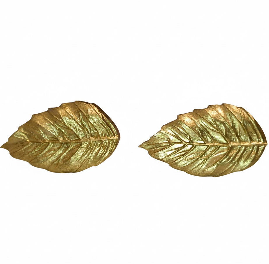 Coppia di Pomelli Natural Foliage - Artigianali in Resina Poliuretanica, Dipinti a Mano