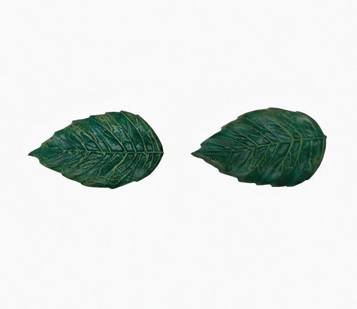 Coppia di Pomelli Natural Foliage - Artigianali in Resina Poliuretanica, Dipinti a Mano