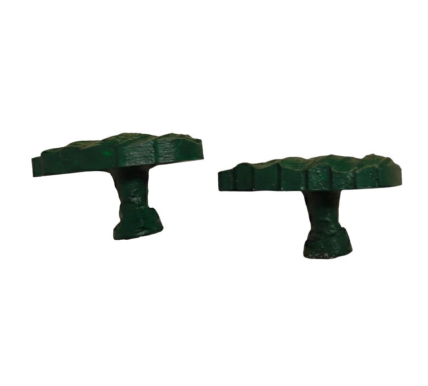 Coppia di Pomelli Natural Foliage - Artigianali in Resina Poliuretanica, Dipinti a Mano