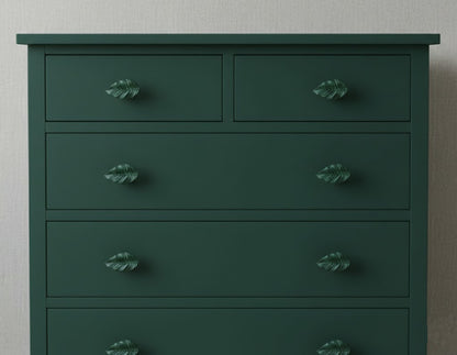 Coppia di Pomelli Natural Foliage - Artigianali in Resina Poliuretanica, Dipinti a Mano