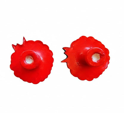 Coppia di Pomelli Strawberry Fields - Artigianali in Resina Poliuretanica, Dipinti a Mano