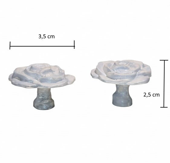 Coppia di Pomelli Glazed Blooms - Artigianali in Resina Poliuretanica, Dipinti a Mano