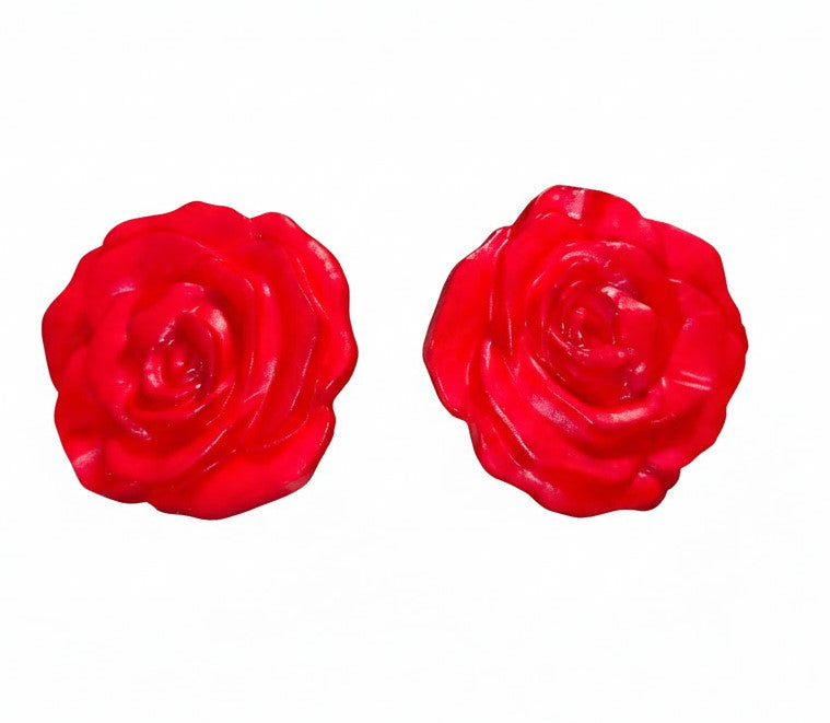Coppia di Pomelli Glazed Blooms - Artigianali in Resina Poliuretanica, Dipinti a Mano