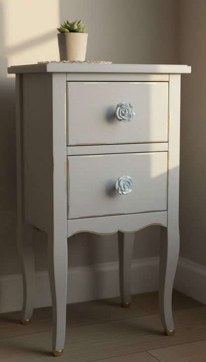 Coppia di Pomelli Glazed Blooms - Artigianali in Resina Poliuretanica, Dipinti a Mano