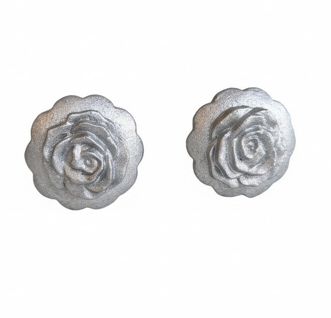 Coppia di Pomelli Summer Rose - Artigianali in Resina Poliuretanica, Dipinti a Mano