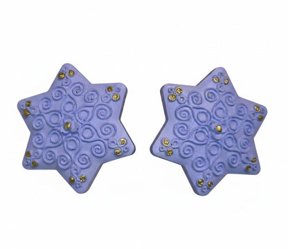 Coppia di Pomelli Stars Swirls - Artigianali in Resina Poliuretanica, Dipinti a Mano