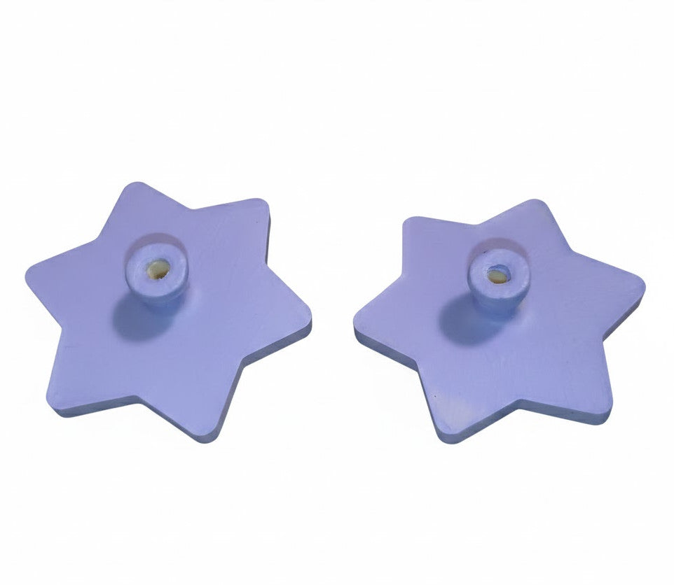 Coppia di Pomelli Stars Swirls - Artigianali in Resina Poliuretanica, Dipinti a Mano