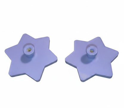 Coppia di Pomelli Stars Swirls - Artigianali in Resina Poliuretanica, Dipinti a Mano