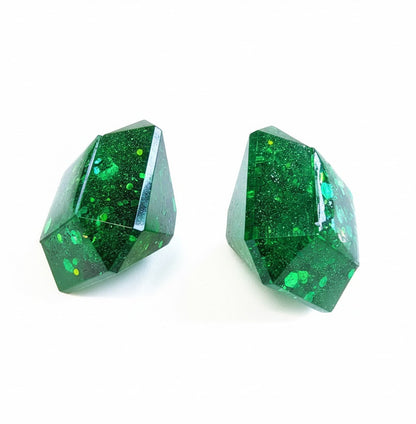Coppia di Pomelli Emerald Glow - Artigianali in Resina Epossidica
