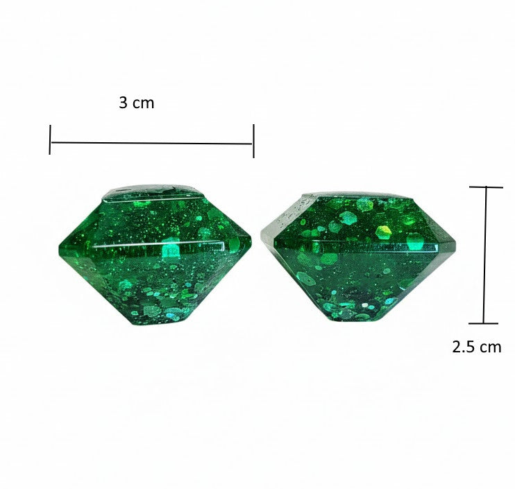 Coppia di Pomelli Emerald Glow - Artigianali in Resina Epossidica