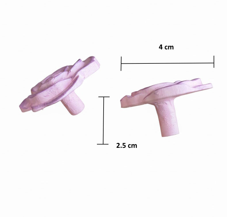 Coppia di Pomelli Vintage Rose - Artigianali in Resina Poliuretanica, Dipinti a Mano