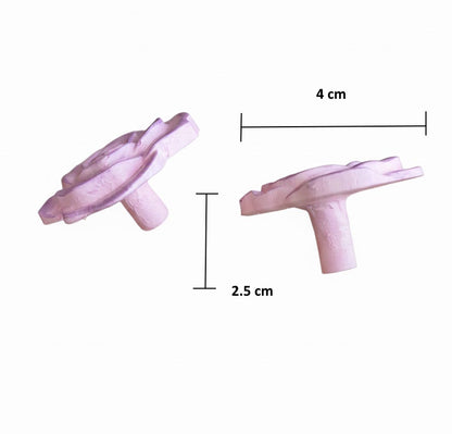 Coppia di Pomelli Vintage Rose - Artigianali in Resina Poliuretanica, Dipinti a Mano