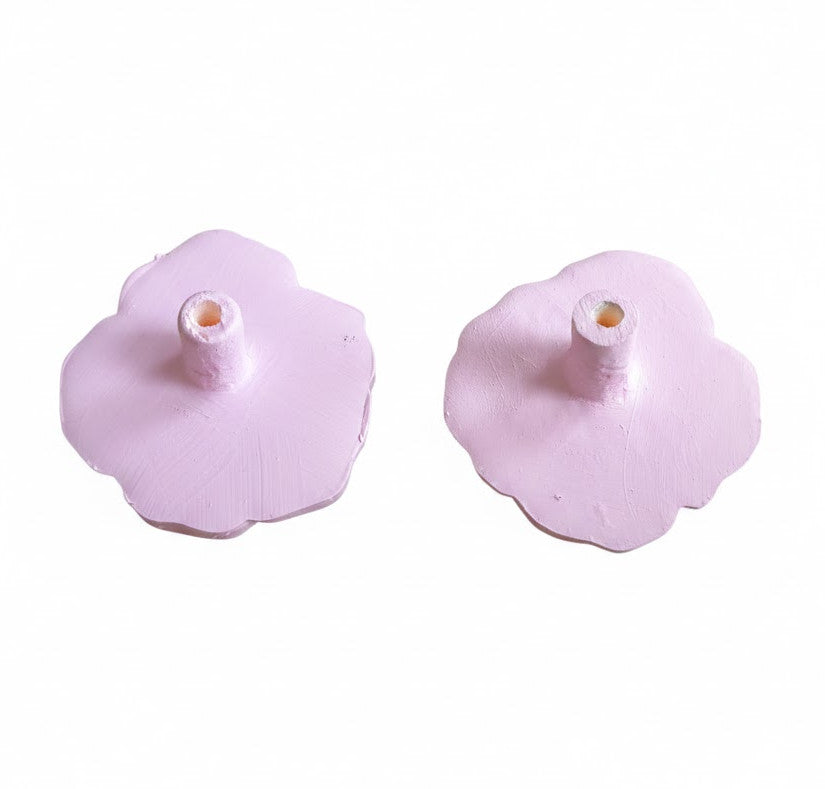 Coppia di Pomelli Vintage Rose - Artigianali in Resina Poliuretanica, Dipinti a Mano