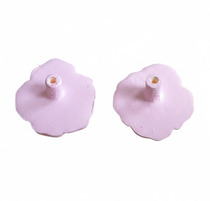 Coppia di Pomelli Vintage Rose - Artigianali in Resina Poliuretanica, Dipinti a Mano